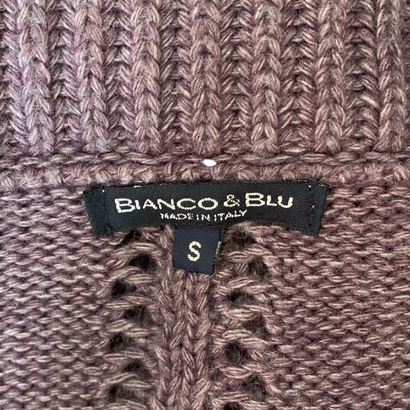 Bianco and Blu Italian wool cardigan, purple with beautiful ribbon tie, sz S - Picture 5 of 8